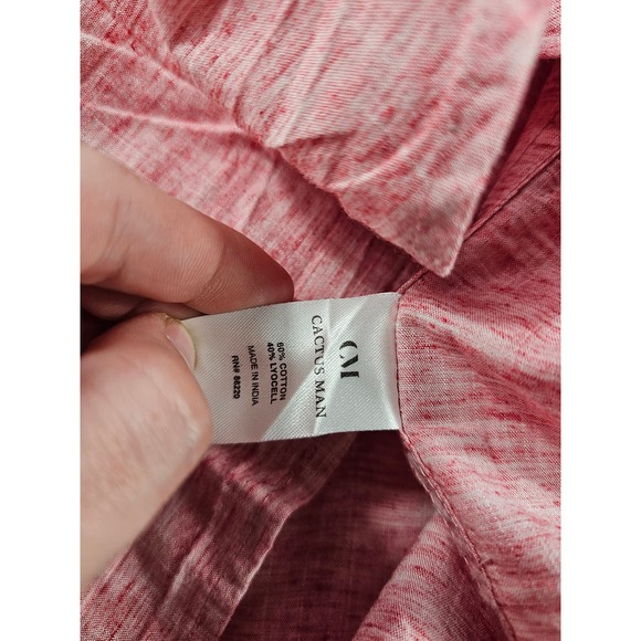 Cactus man size XL slim fit short sleeve button up heathered red ^ - Picture 5 of 7